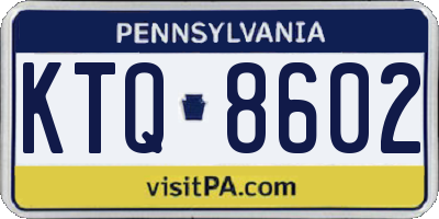 PA license plate KTQ8602