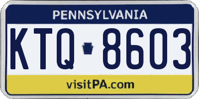 PA license plate KTQ8603