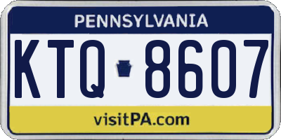 PA license plate KTQ8607