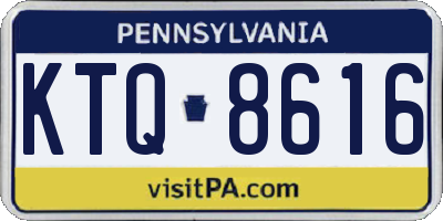 PA license plate KTQ8616