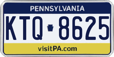 PA license plate KTQ8625
