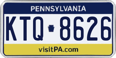 PA license plate KTQ8626