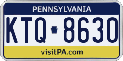 PA license plate KTQ8630