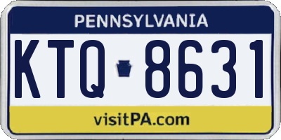 PA license plate KTQ8631