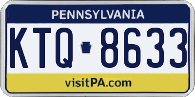 PA license plate KTQ8633