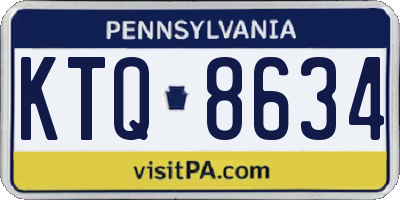 PA license plate KTQ8634