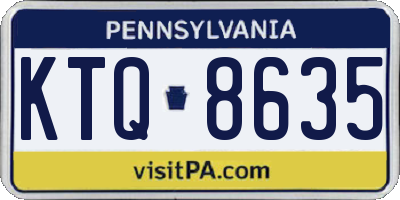 PA license plate KTQ8635