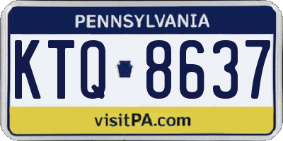 PA license plate KTQ8637