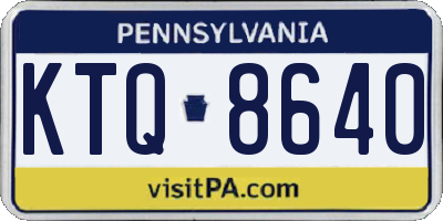 PA license plate KTQ8640
