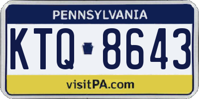 PA license plate KTQ8643