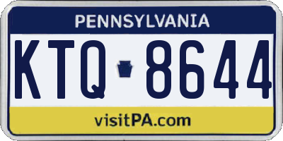 PA license plate KTQ8644
