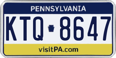 PA license plate KTQ8647