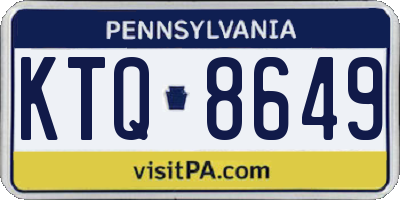 PA license plate KTQ8649