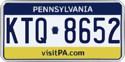 PA license plate KTQ8652