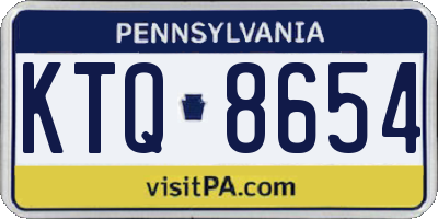 PA license plate KTQ8654