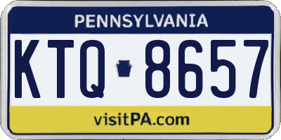 PA license plate KTQ8657