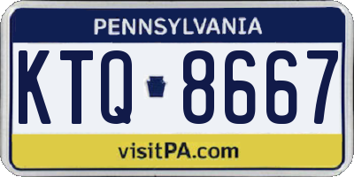 PA license plate KTQ8667