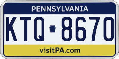 PA license plate KTQ8670