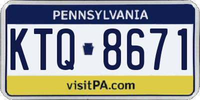 PA license plate KTQ8671