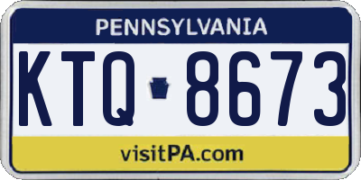 PA license plate KTQ8673