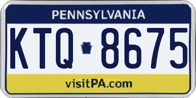 PA license plate KTQ8675