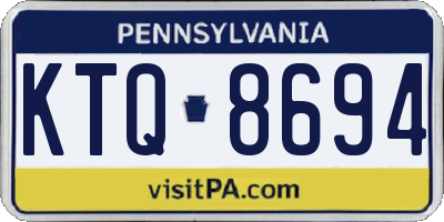PA license plate KTQ8694