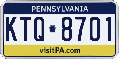 PA license plate KTQ8701