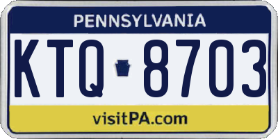PA license plate KTQ8703