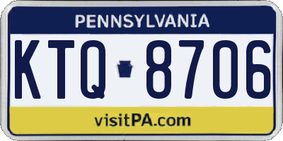 PA license plate KTQ8706