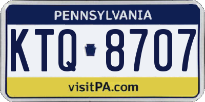 PA license plate KTQ8707