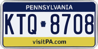 PA license plate KTQ8708