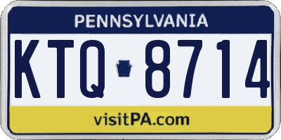 PA license plate KTQ8714