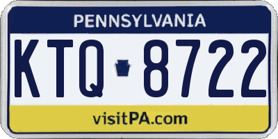 PA license plate KTQ8722