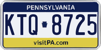 PA license plate KTQ8725