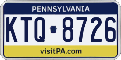 PA license plate KTQ8726
