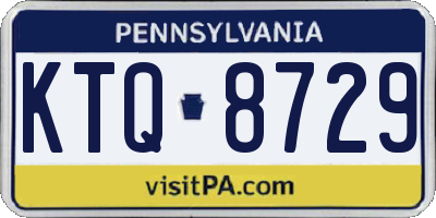 PA license plate KTQ8729