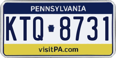 PA license plate KTQ8731