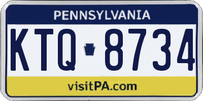 PA license plate KTQ8734