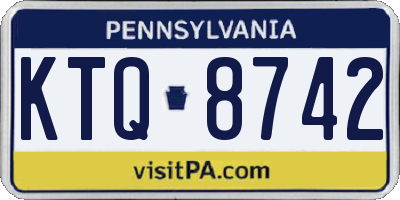 PA license plate KTQ8742