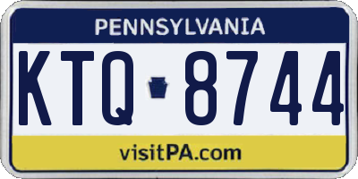PA license plate KTQ8744