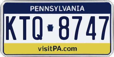PA license plate KTQ8747