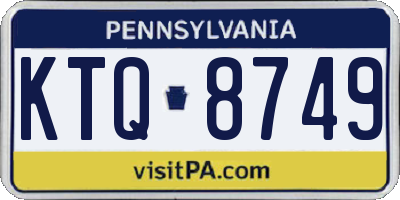PA license plate KTQ8749