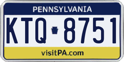 PA license plate KTQ8751