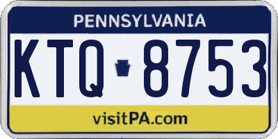 PA license plate KTQ8753