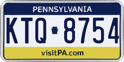 PA license plate KTQ8754