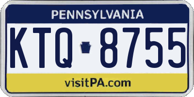 PA license plate KTQ8755