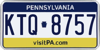 PA license plate KTQ8757