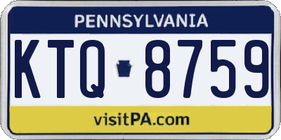 PA license plate KTQ8759