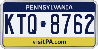 PA license plate KTQ8762
