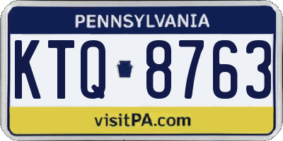 PA license plate KTQ8763